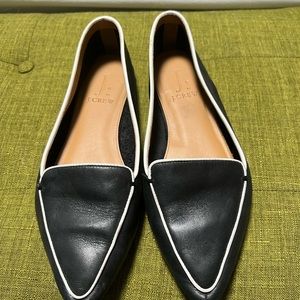 J. Crew black leather flats